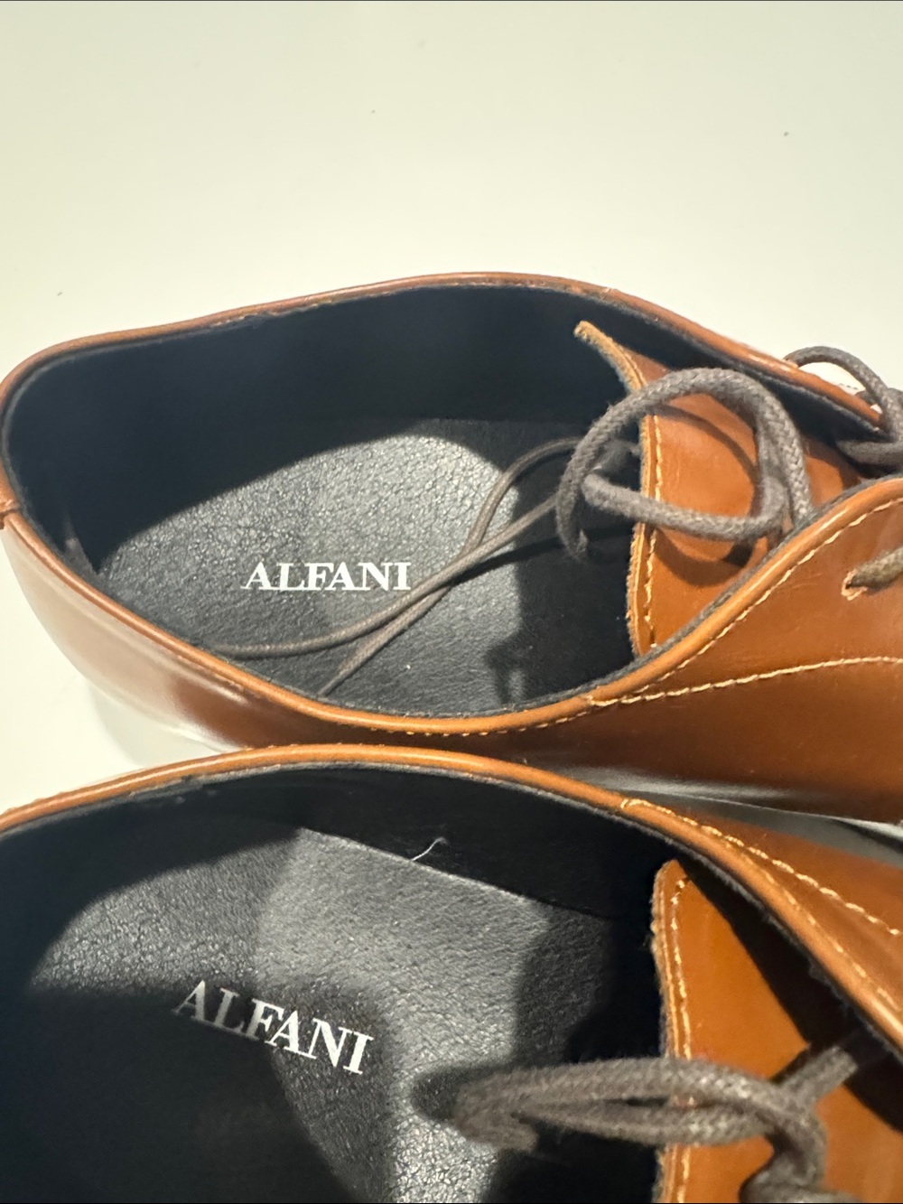 Alfani Brown Leather Derby Shoes - Picture 6 of 6